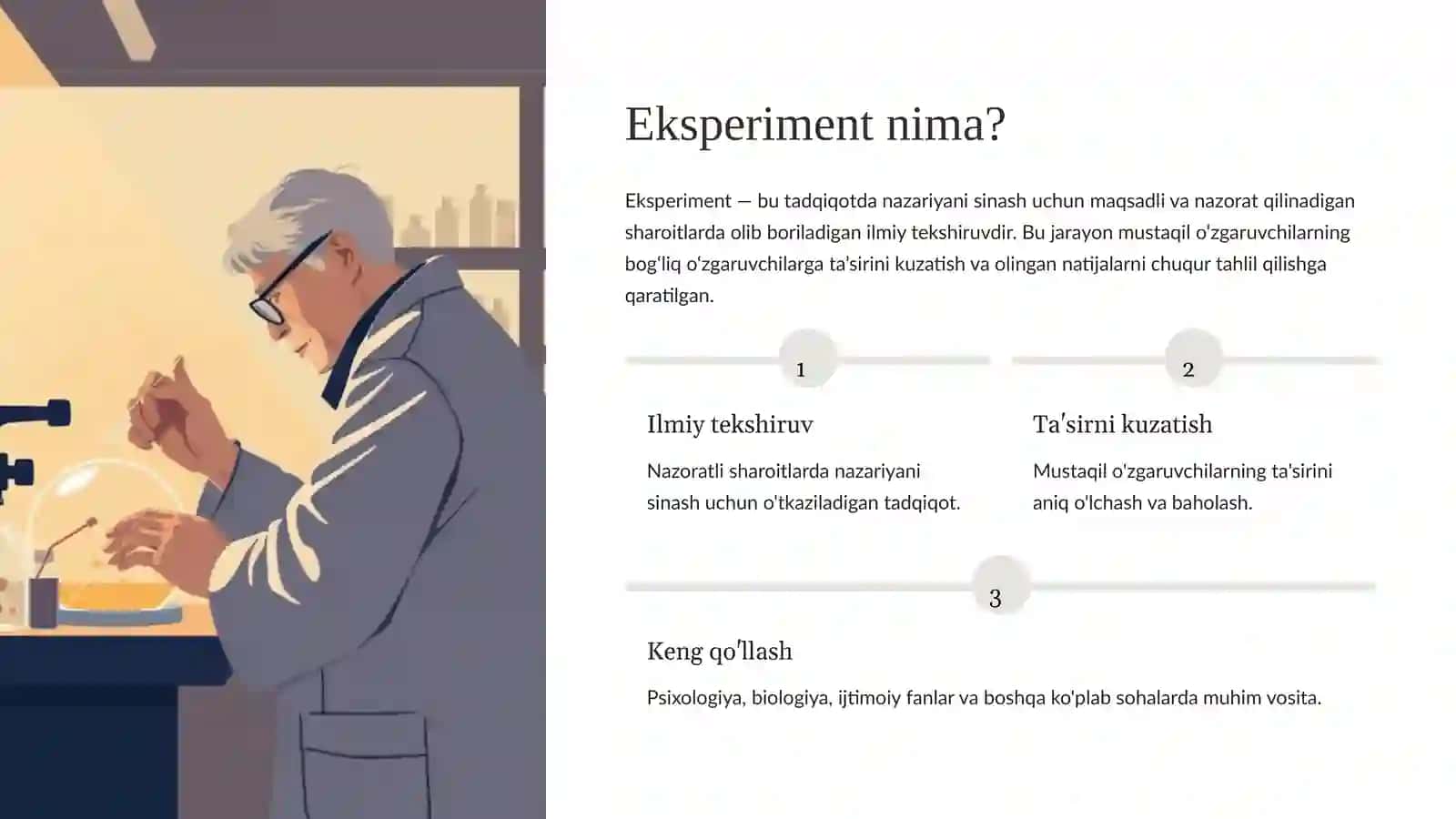 Eksperiment tushunchasi va uning bosqichlari: Uni rejalashtirish 3