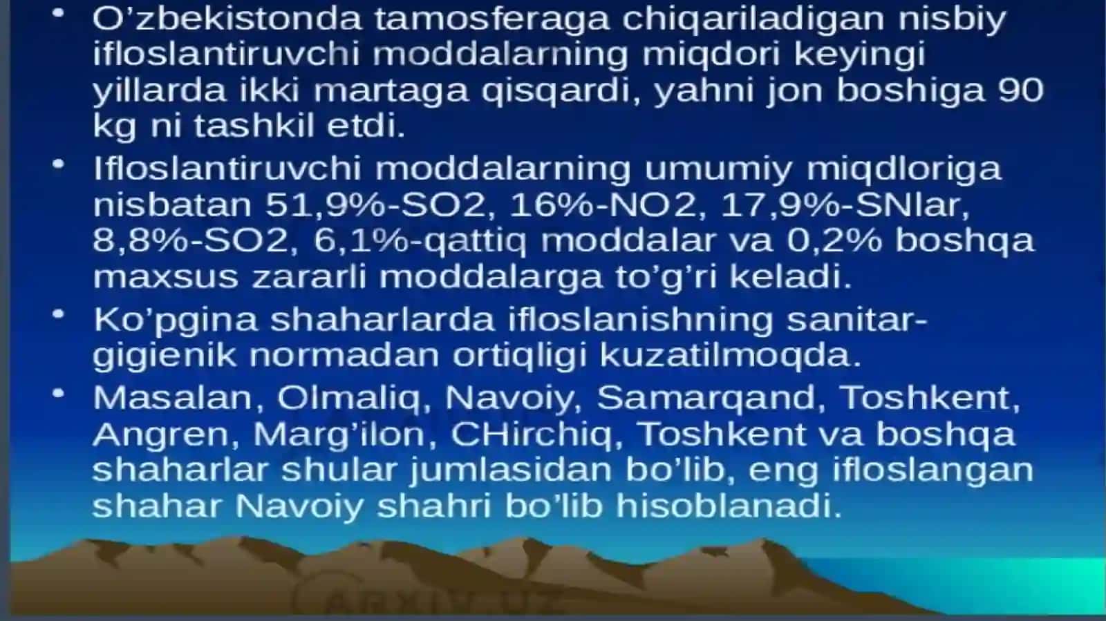 Suniy Ifloslanish 3