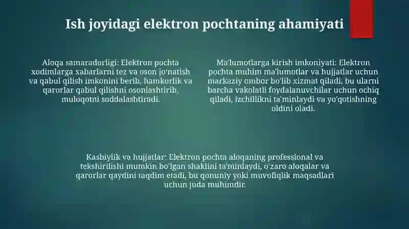 Elektron Pochtada Ishlash 3