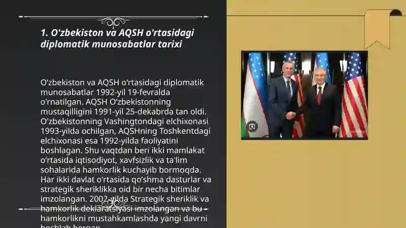 O'zbekiston va AQSH munosabatlari 3