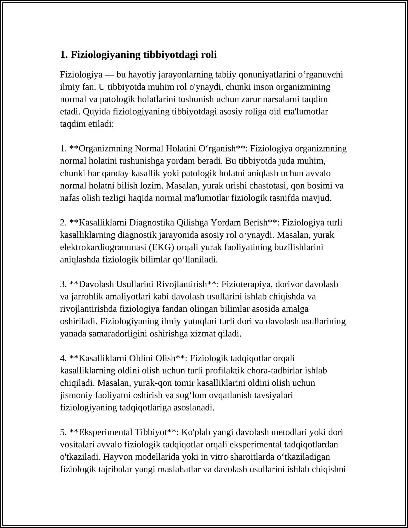 FIZIOLOGIYA FANI RIVOJLANISHI TIBBIYOTDAGI AXAMIYATI. FIZIOLOGIK TEKSHIRUV USULLARI 3