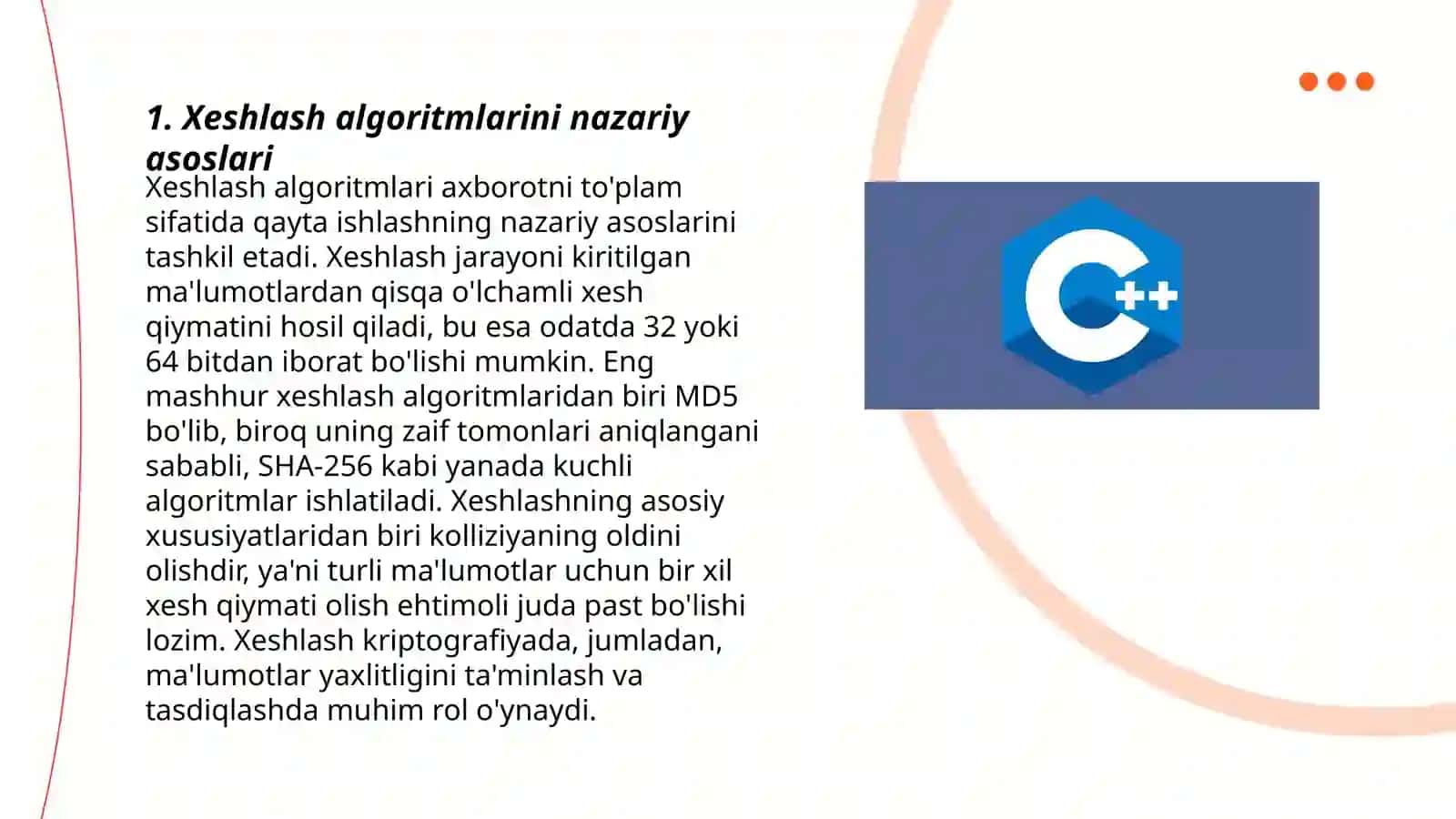Xeshlash Algoritmlari 3