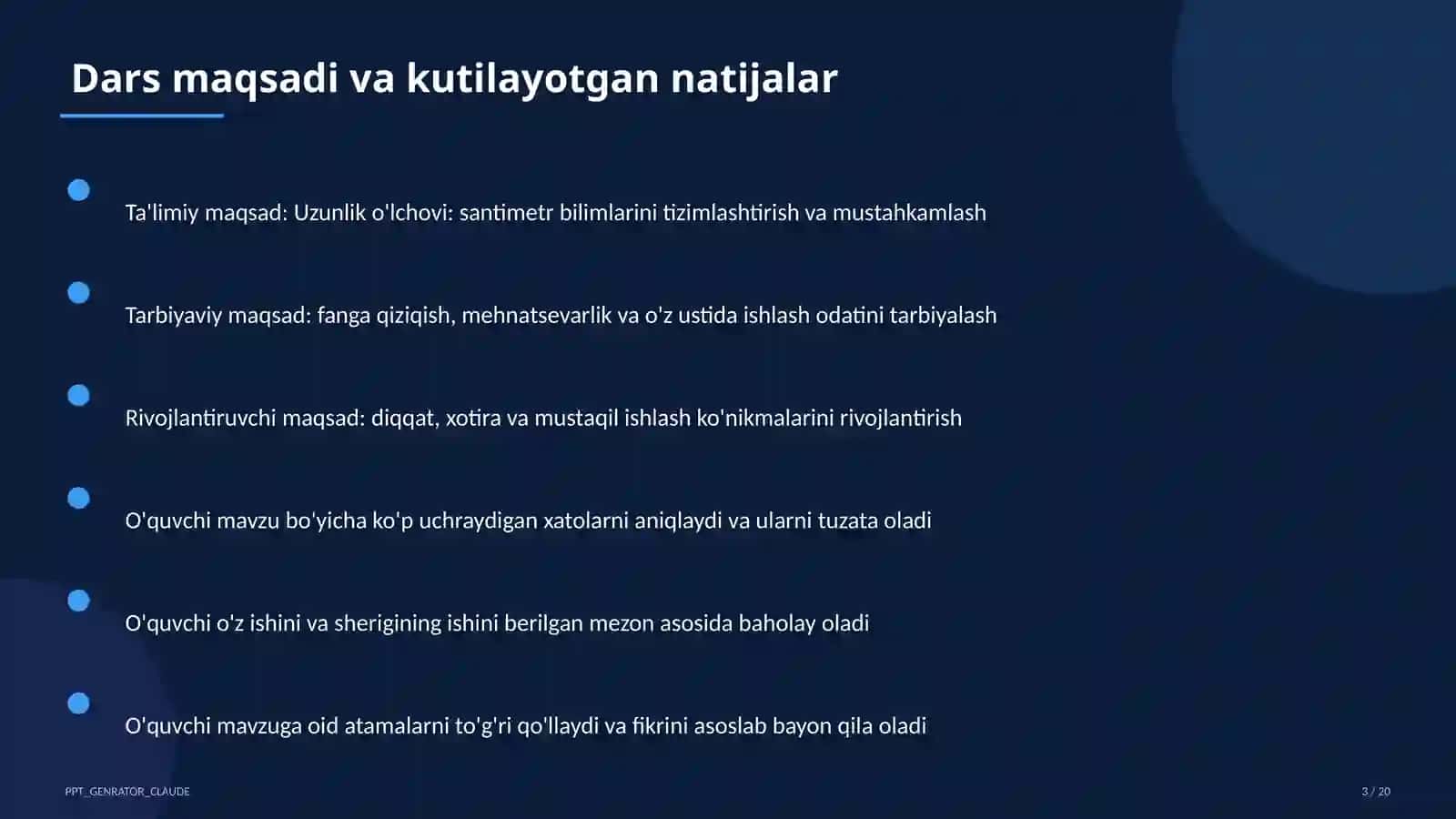 Uzunlik o'lchovi: santimetr (1-sinf) 3
