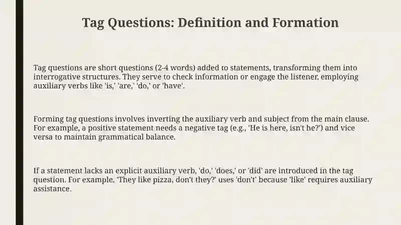 Tag Questions 3