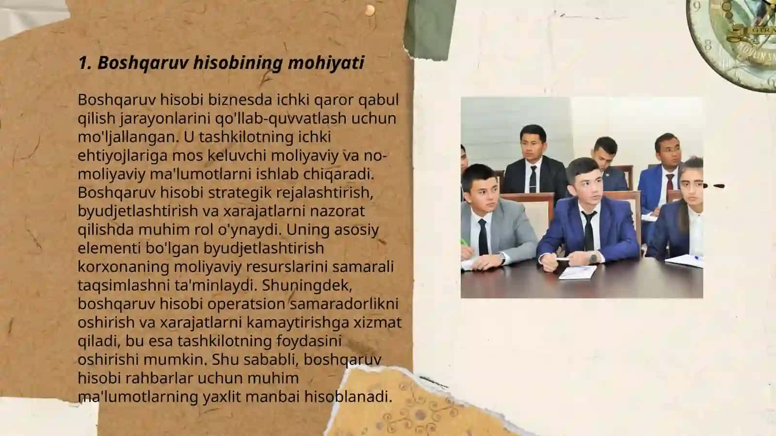 Boshqaruv hisobini tashkil etish 3