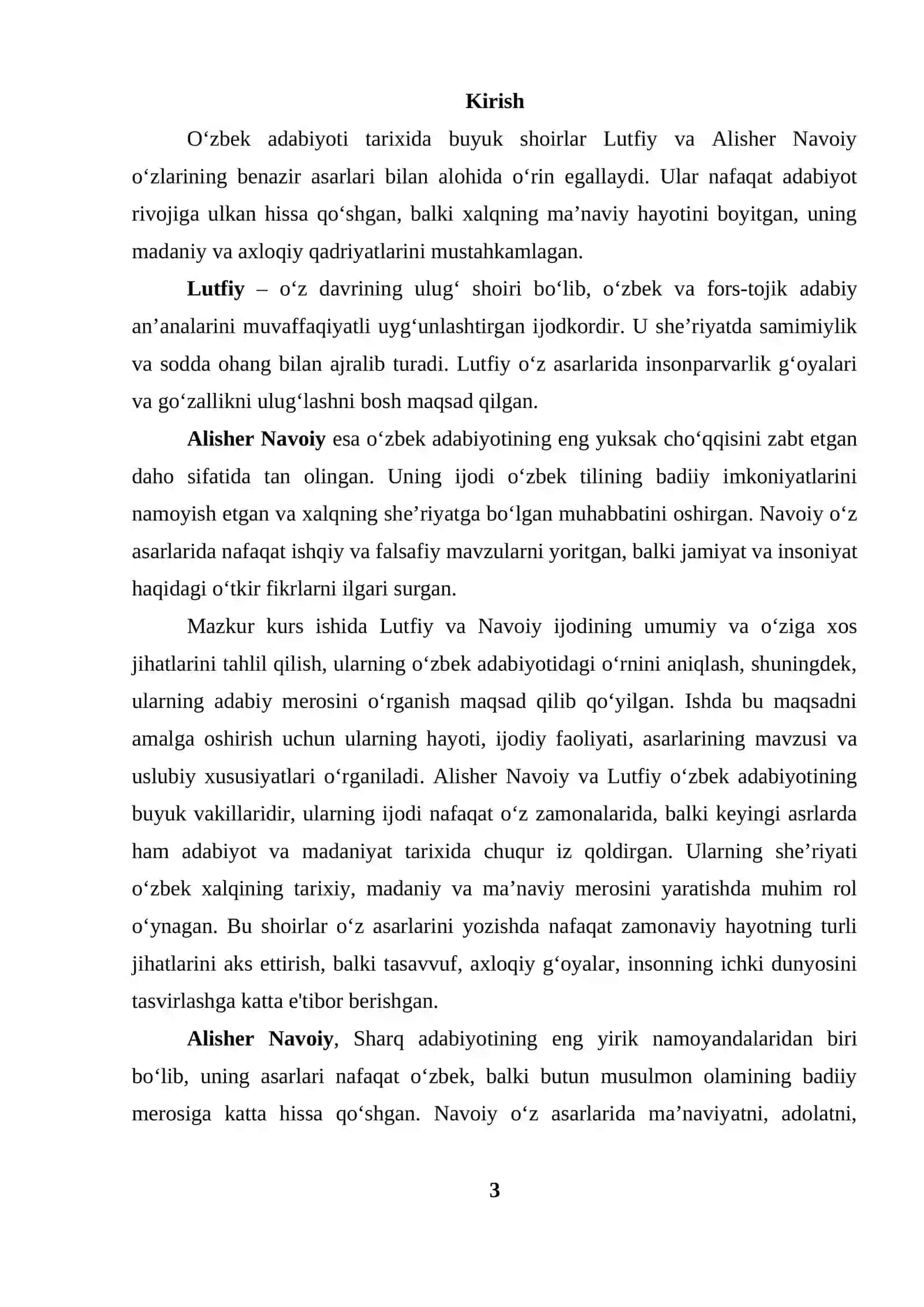 "Lutfiy va Navoiy" KURS ISHI 3