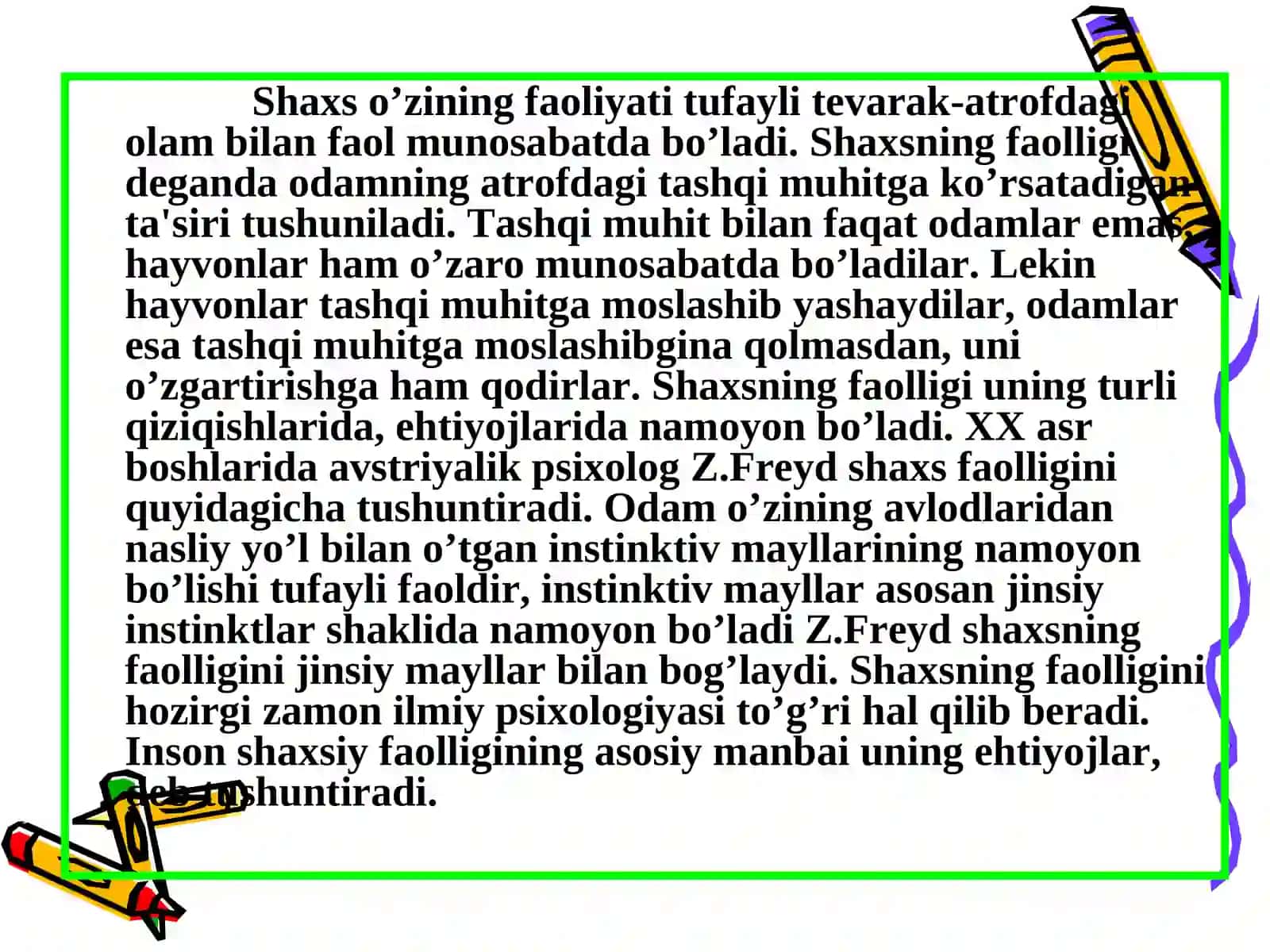 Shaxsning faolligi 3