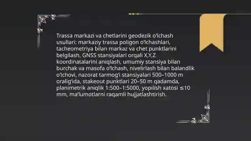 Geodezik masalalar va trassalash 3