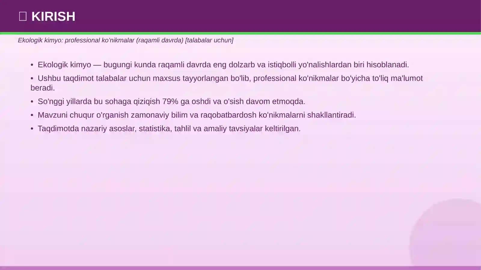 Ekologik kimyo: professional ko'nikmalar (raqamli davrda) [talabalar uchun] 3