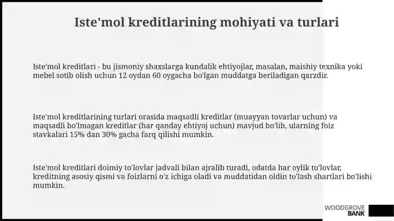 Iste'mol kreditlarining mohiyati va turlari 3