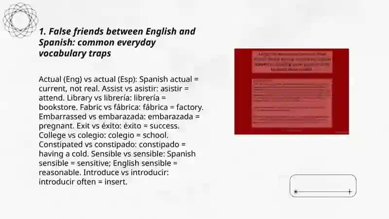 False friends between English and [insert native language] 3