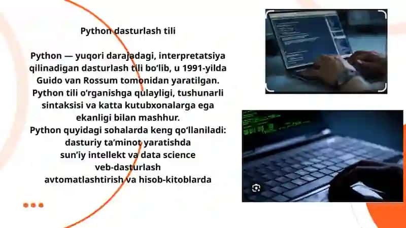 PYTHONDASTURLASH TILIDA SHARTLI VA SIKLLI DASTURLAR TUZISH 3
