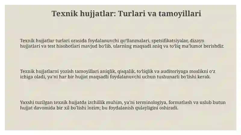 Texnik hujjatlarni yozish 3