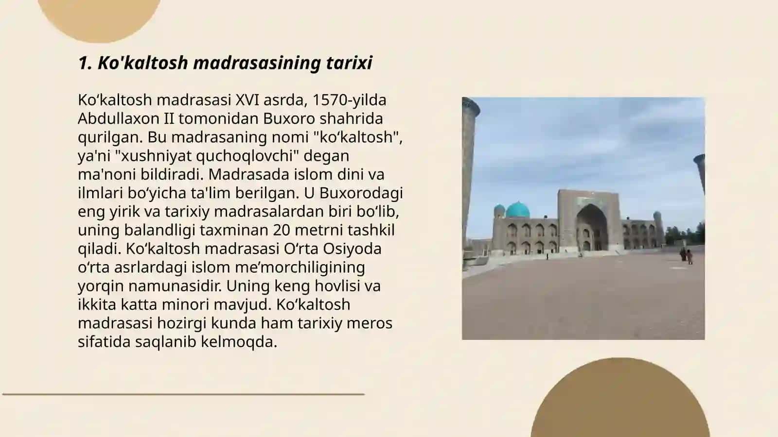Ko'kaltosh madrasasi 3