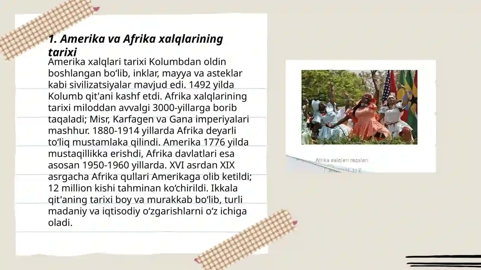 Amerika va afrika xalqlari 3