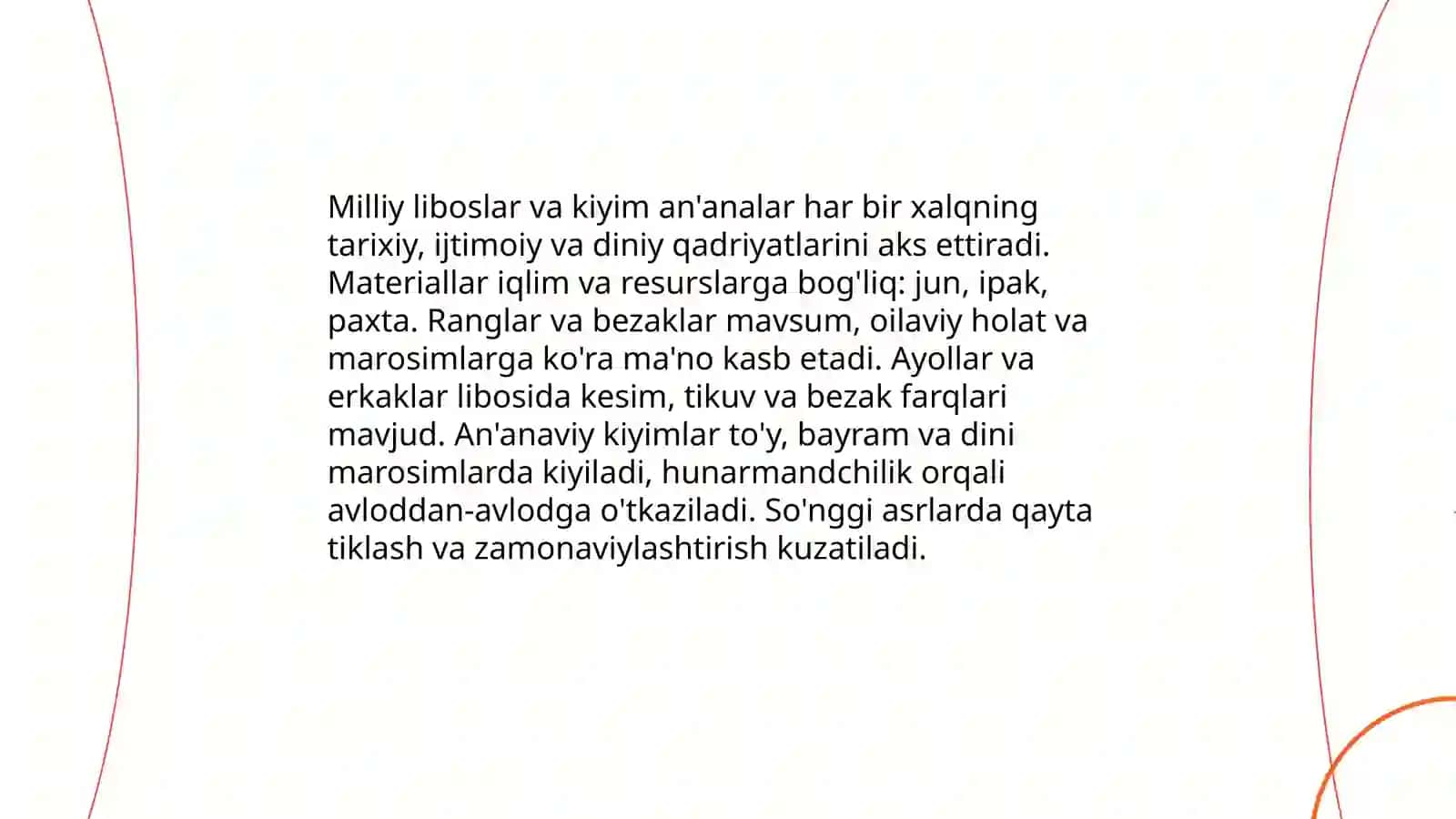 Milliy liboslar va kiyim an'analar 3