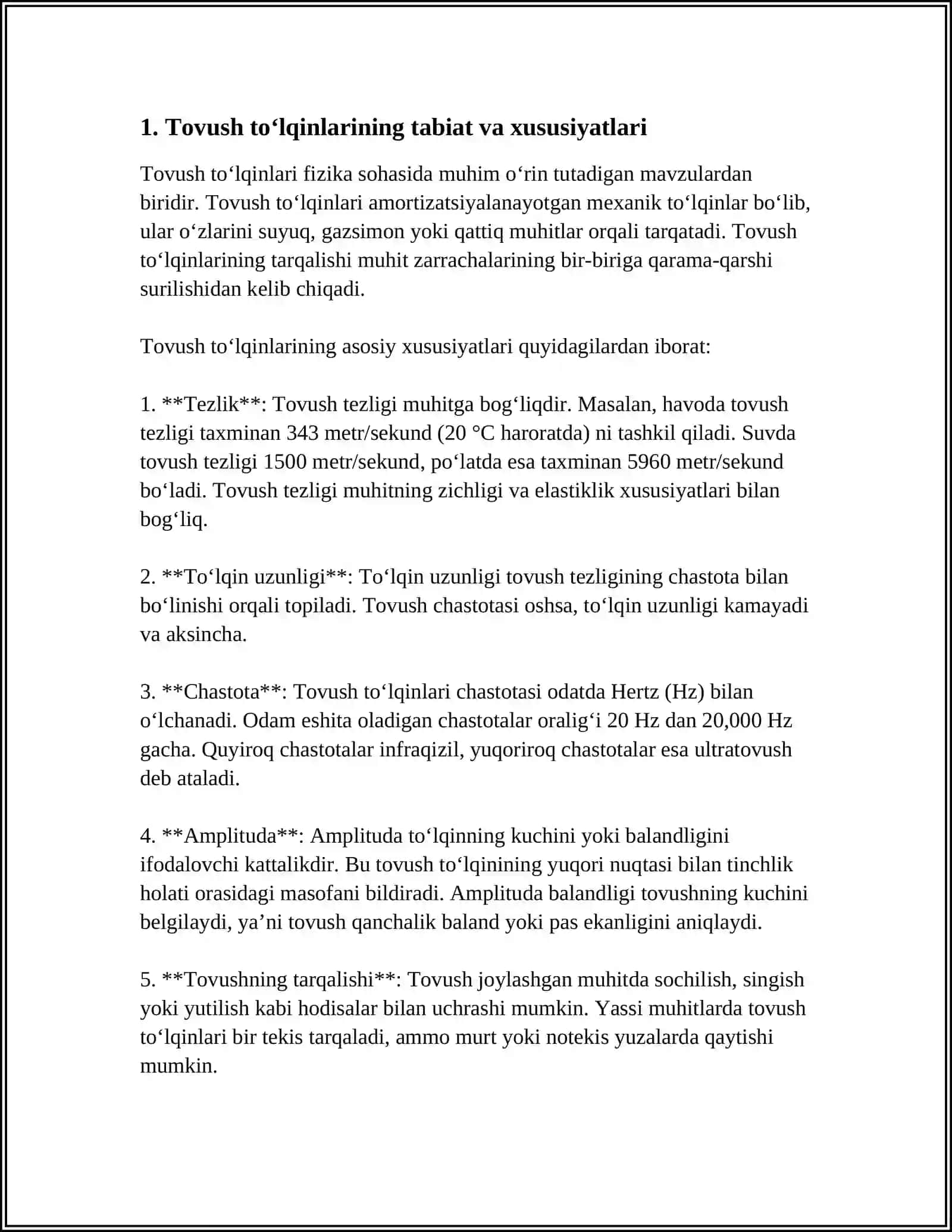 TOVUSH TO'LQINLARI VA ULARNING XARAKTERISTIKALARI 3
