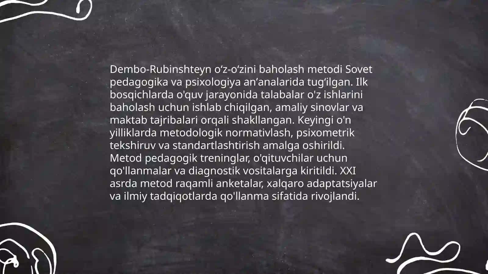 Dembo-Rubinshteyn oʻz-oʻzini baholash metodi 3