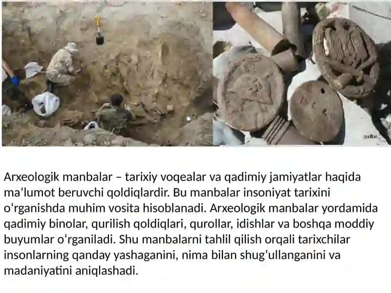 Arxeologik va moddiy manbalar 3