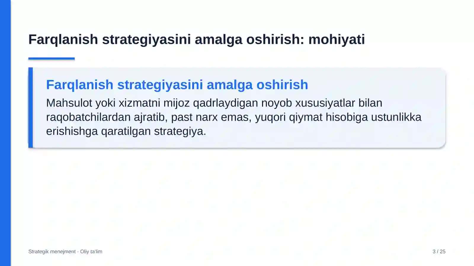 Strategik menejment · Oliy ta'lim 3