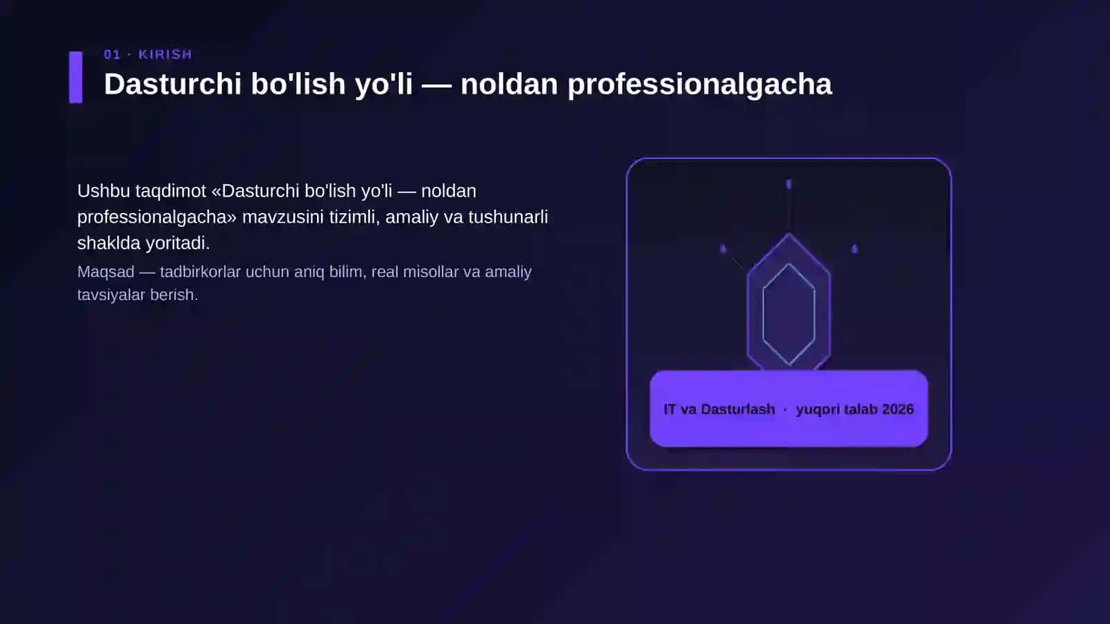 Dasturchi bo'lish yo'li — noldan professionalgacha 3