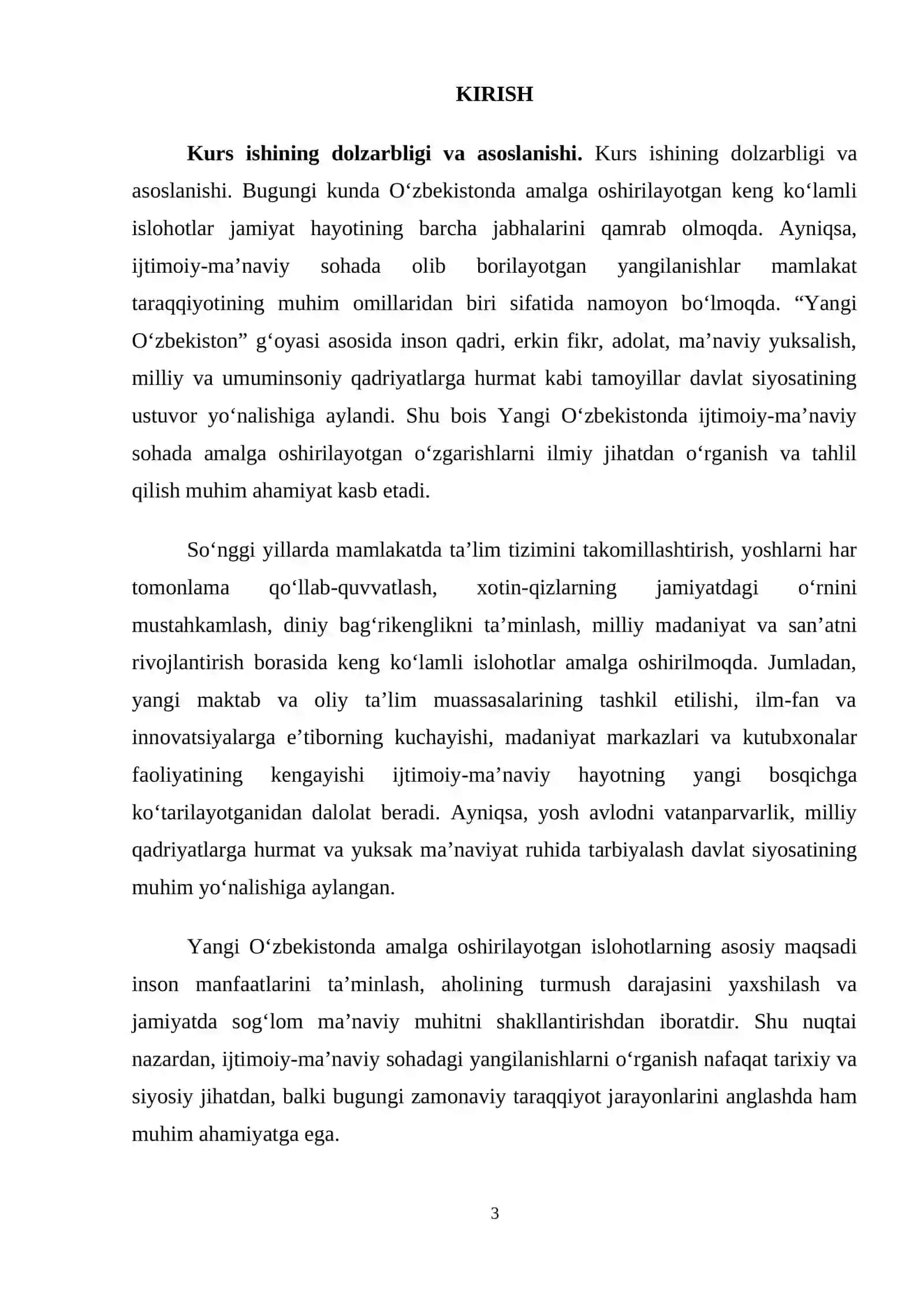 Yangi O’zbekiston ijtimoiy-manaviy sohadagi yangilanishlar 3