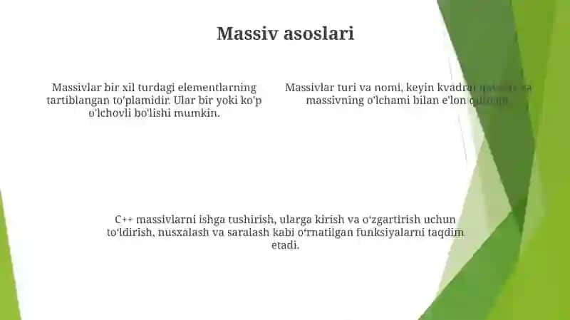 C++ Dastur Tilida Ko'Rsatkichlar Va Massivlar 3