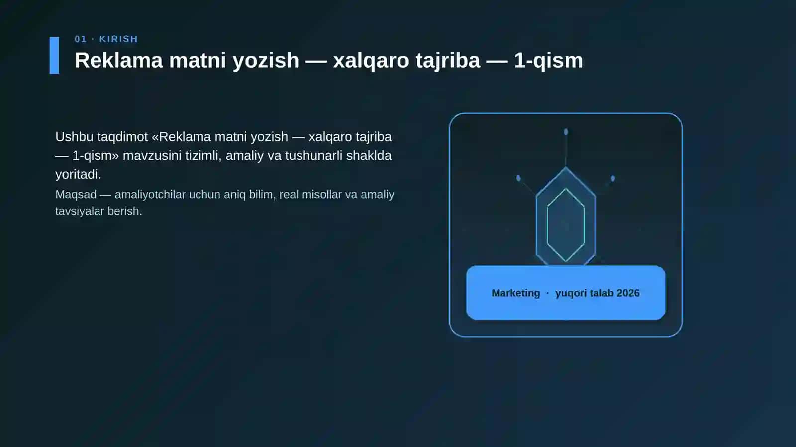 Reklama matni yozish — xalqaro tajriba — 1-qism 3