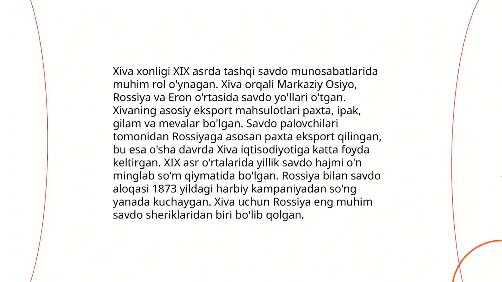XIX asrda Xiva xonligining diplomatik va savdo-iqtisodiy munosabatlari 3
