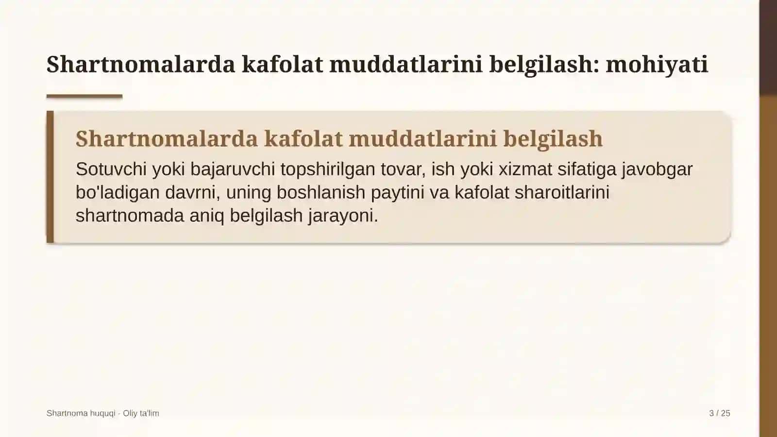 Yoshlar turizmida shartnomalarda kafolat muddatlarini belgilash 3