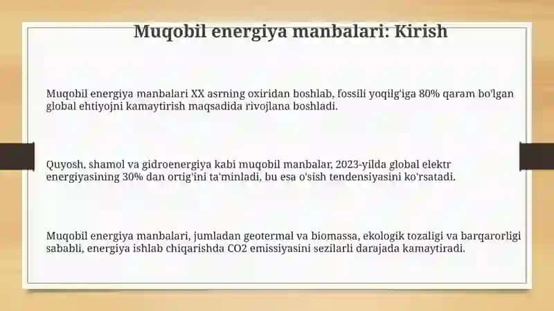 Muqobil elektr manbalari 3