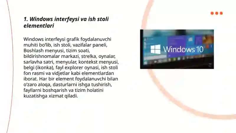 Windows operatsion tizimida ishlash 3