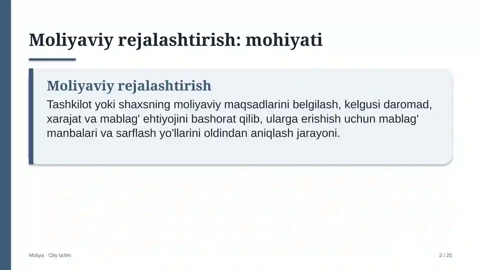 Chakana savdoda moliyaviy rejalashtirish 3