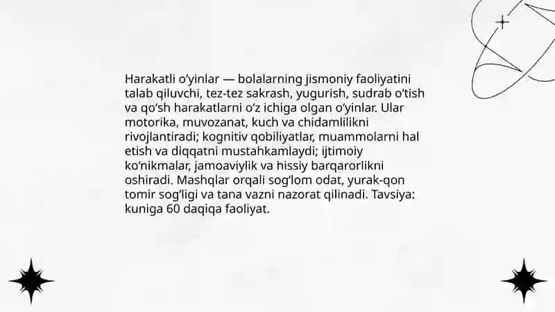 Harakatli oʻyinlar 3