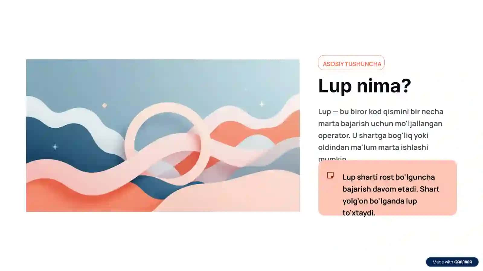 Luplar (Takrorlash Operatorlari) 3