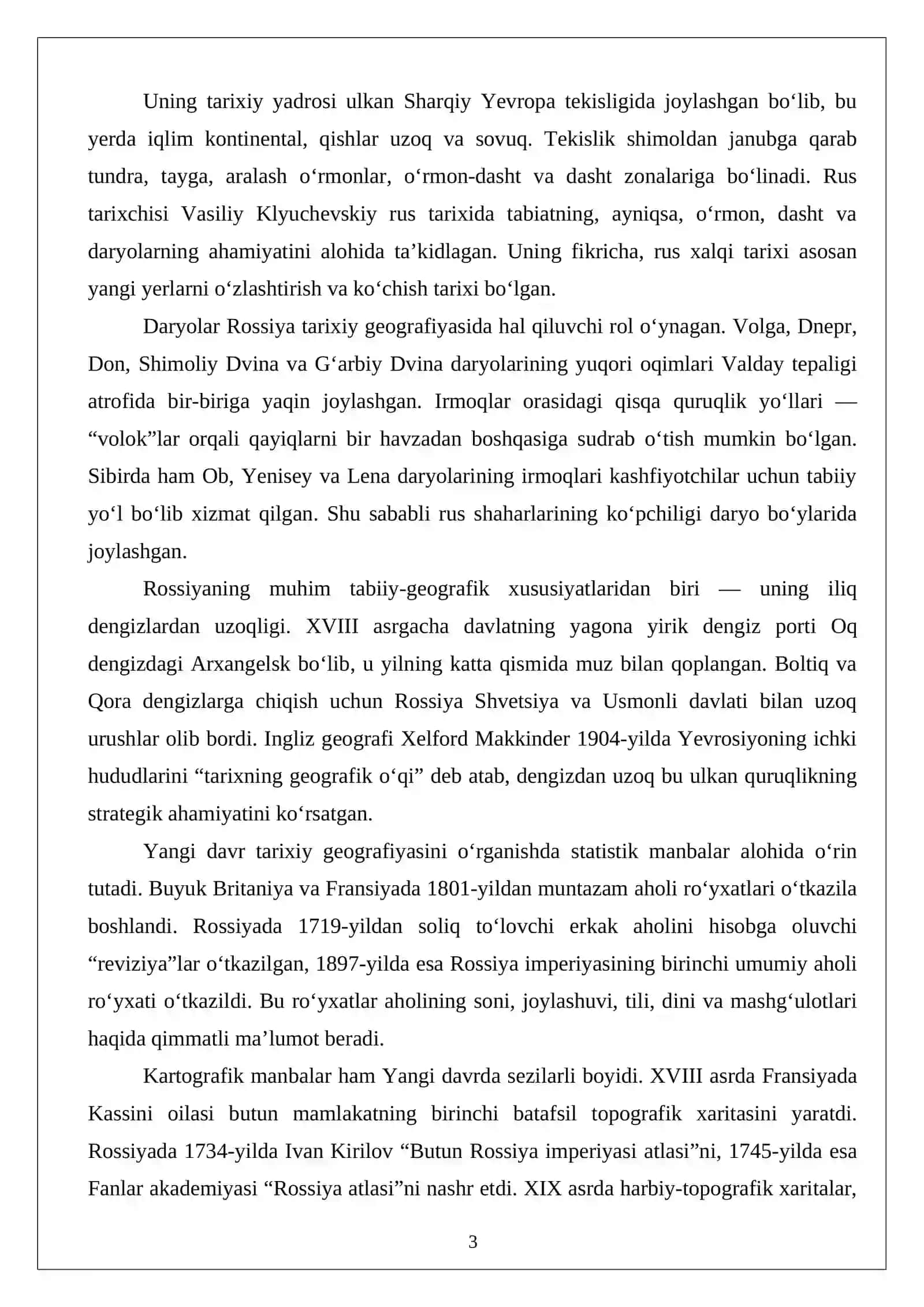 G‘arbiy Yevropa va Rossiyaning tarixiy geografiyasi 3