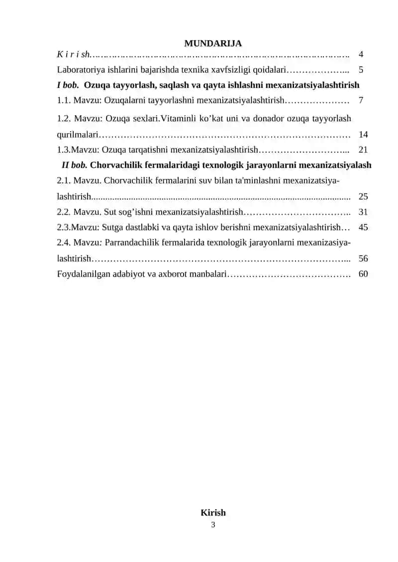 Chorvachilikni mеxanizatsiyalash va avtomatlashtirish 3