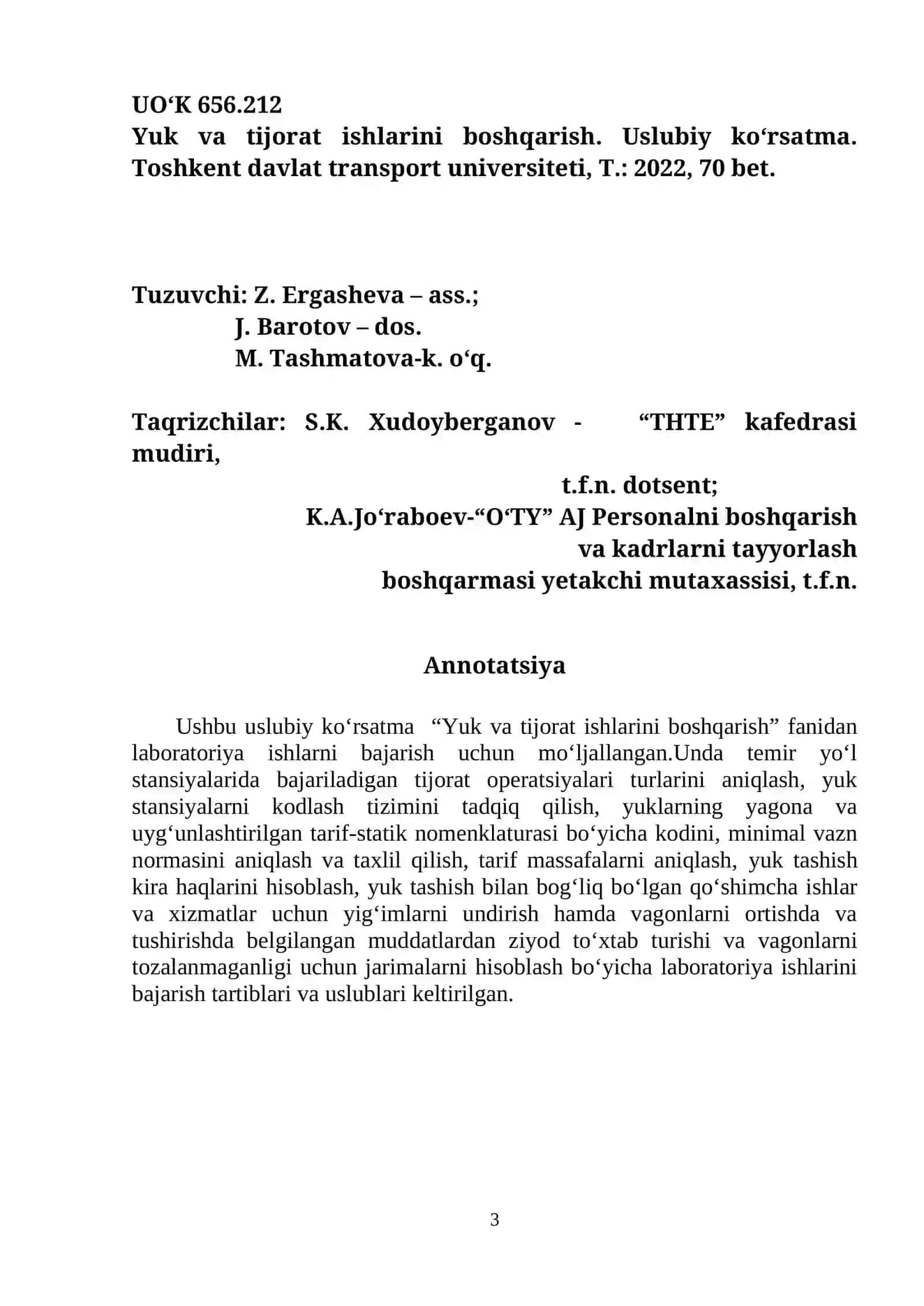 Yuk va tijorat ishlarini boshqarish 3