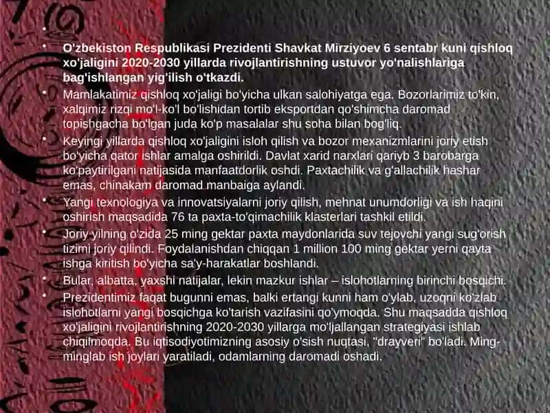 O'ZBEKISTONNING ENG YANGI TARIXI FANIDAN 3