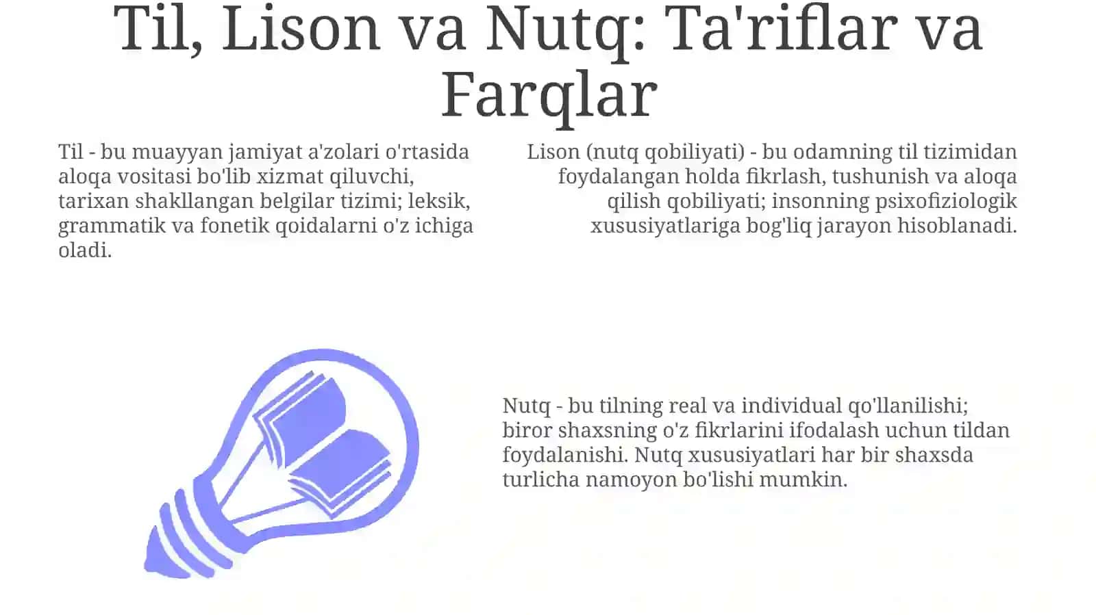Til, Lison va Nutq: Ta'riflar va Farqlar 3
