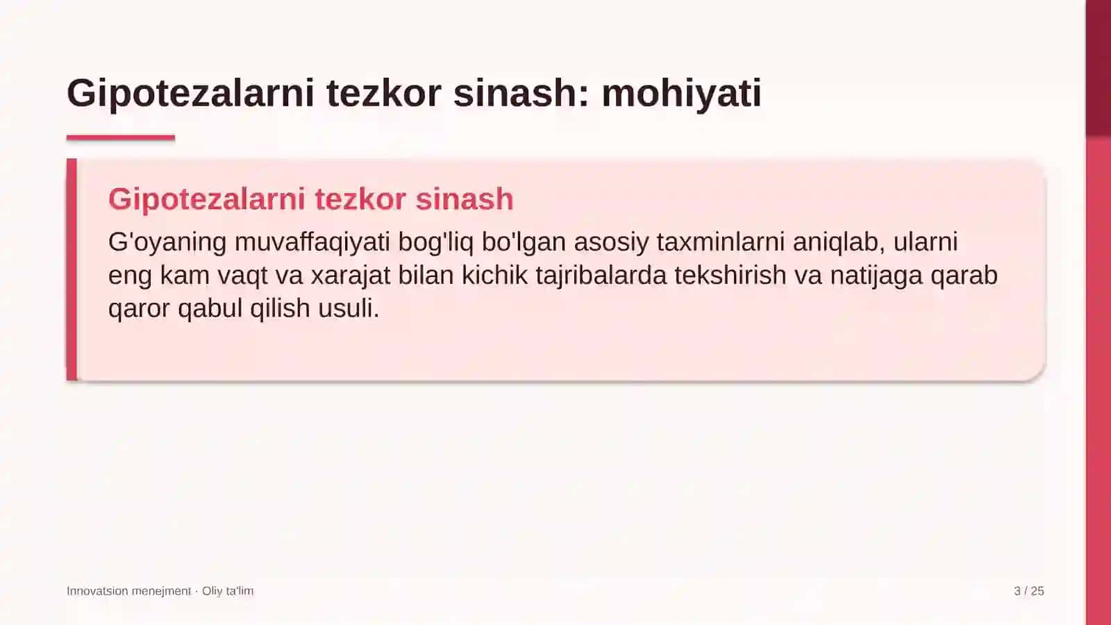 til o'rgatish markazlarida gipotezalarni tezkor sinash 7505 3