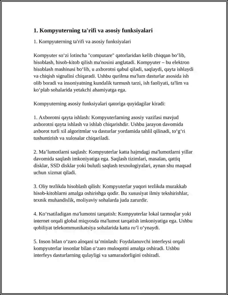 KOMPYUTER VA UNING TURLARI 3