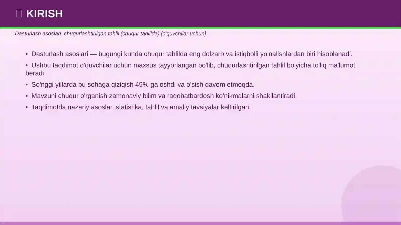 Dasturlash asoslari: chuqurlashtirilgan tahlil 3