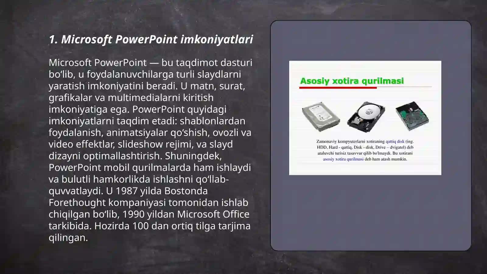 Microsoft PowerPoint imkoniyatlari 3