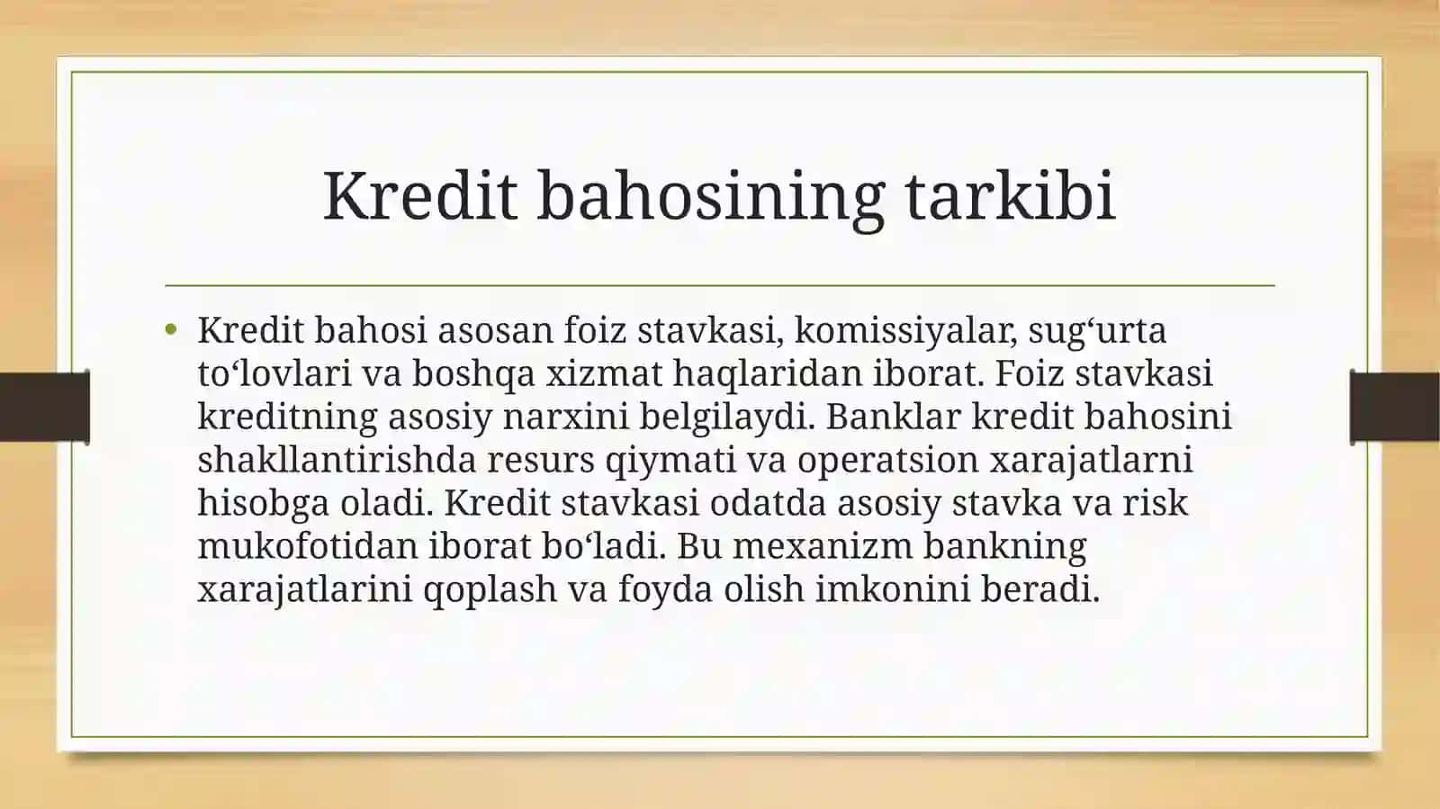 Kredit bahosiga ta’sir qiluvchi omillar. 🙂‍↔️🙂‍↔️ 3