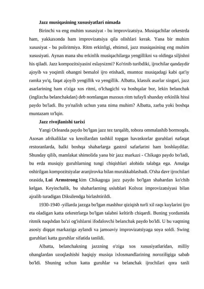 Jazz nima, jazz tarixi 3