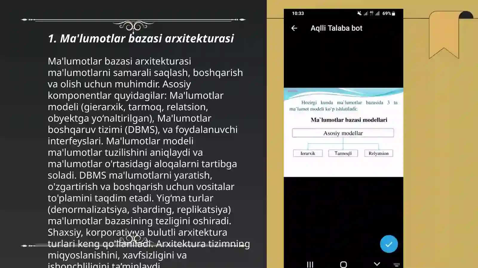 Ma'lumotlar bazasi arxitekturasi 3