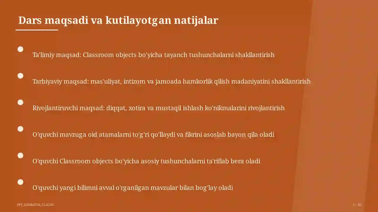 Classroom objects (2-sinf) 3