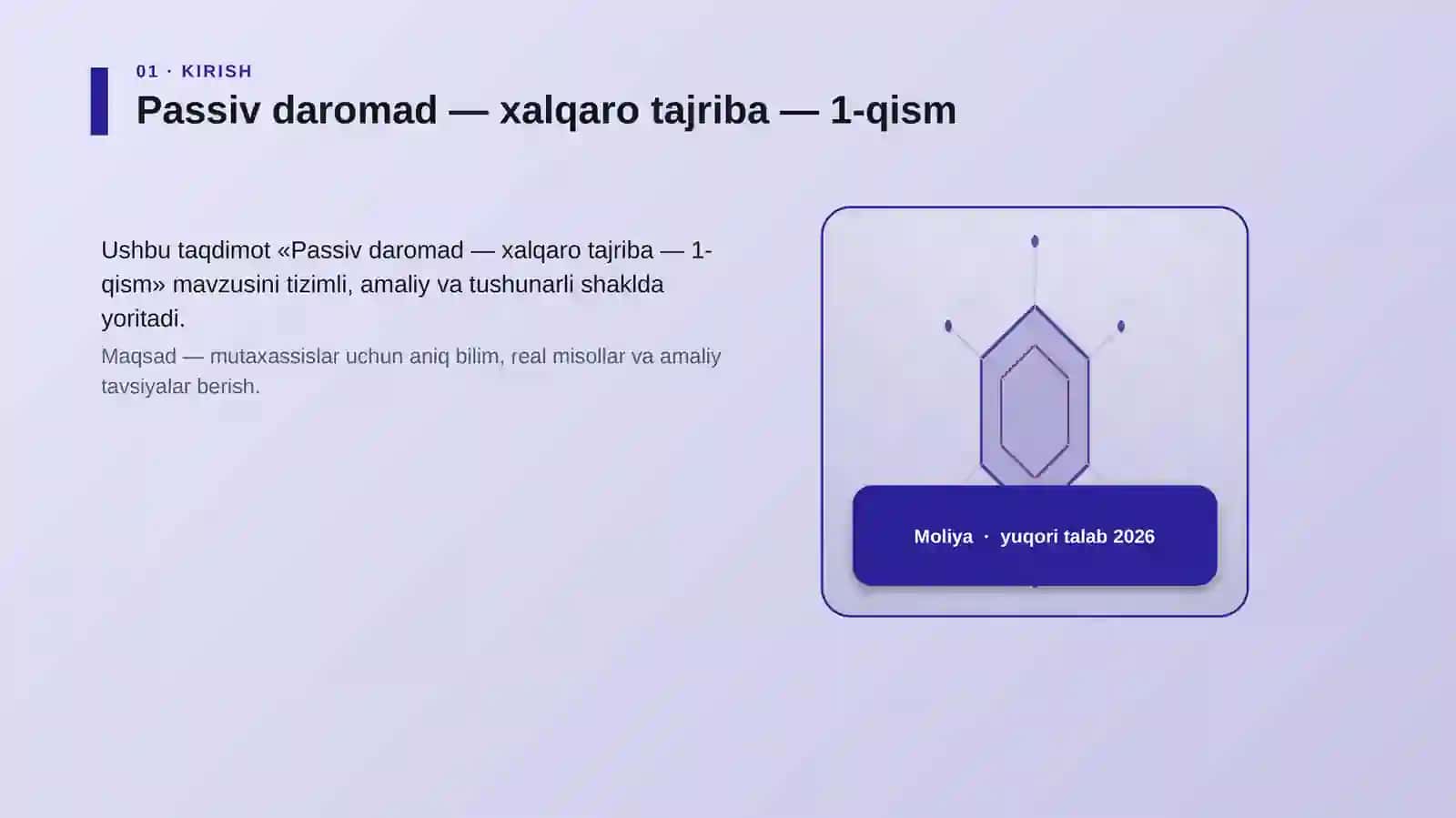 Passiv daromad — xalqaro tajriba — 1-qism 3