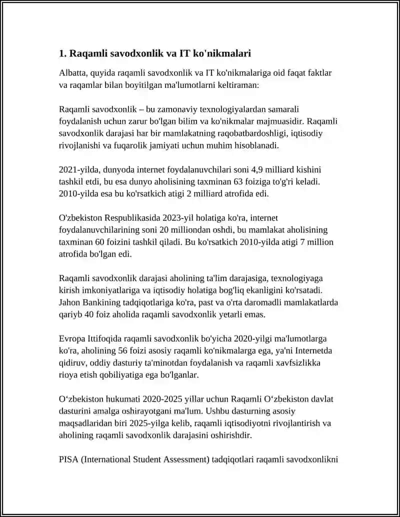 Raqamli savodxonlik va IT ko'nikmalari 3